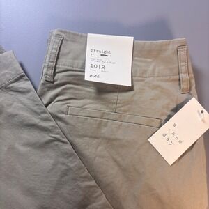 A New Day Womens Straight Leg Pants High Rise Stretch Khaki Size 10
